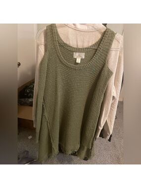 Women's Olive Green Cold-shoulder Sweater long sleeve